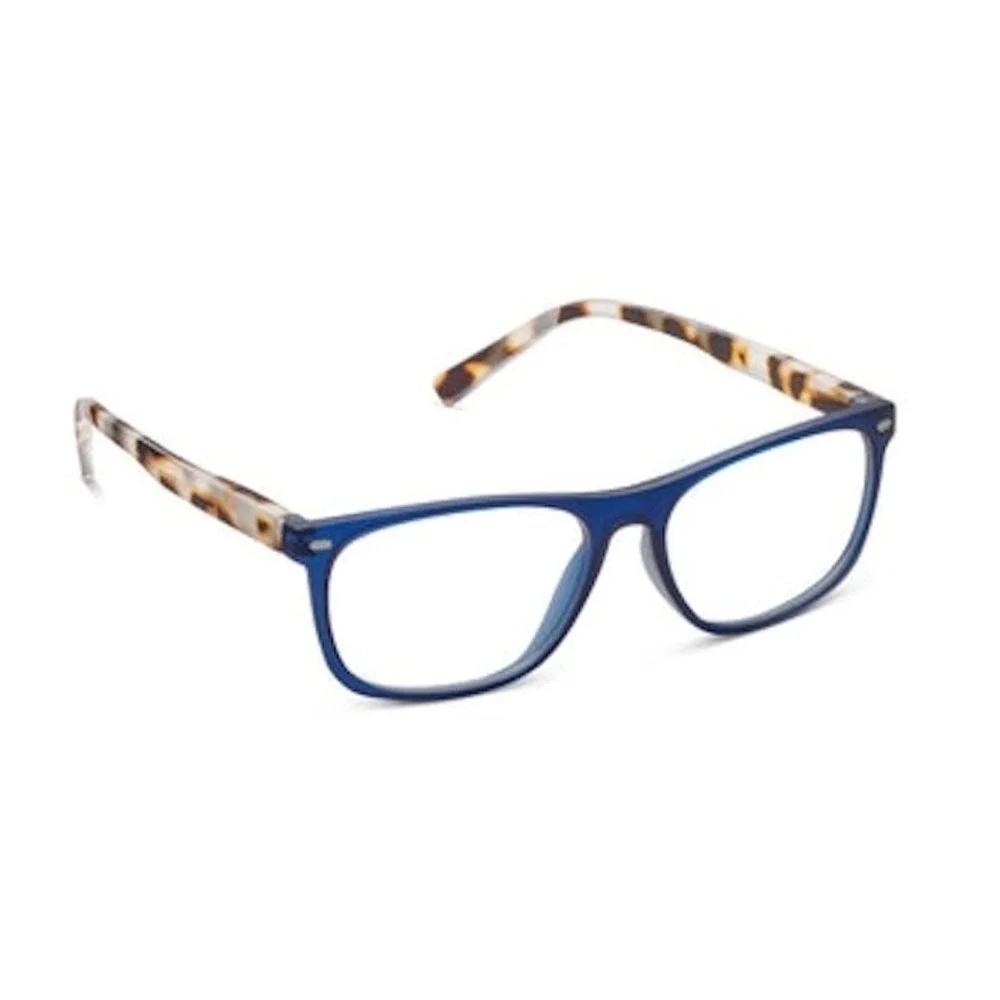 NEW‎ NAVY CHAI TORTOISE PEEPERS BLUE LIGHT READING GLASSES +2.25